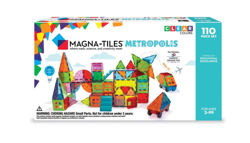 Magna-Tiles Metropolis - 110 dele - Transparent. - Billede 1