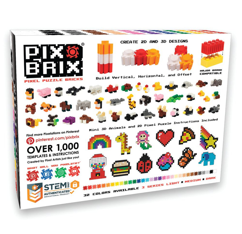 Pix Brix - Dark Colormix - 6000 stk i opbevaringsboks - Fra 5 år - Billede 1