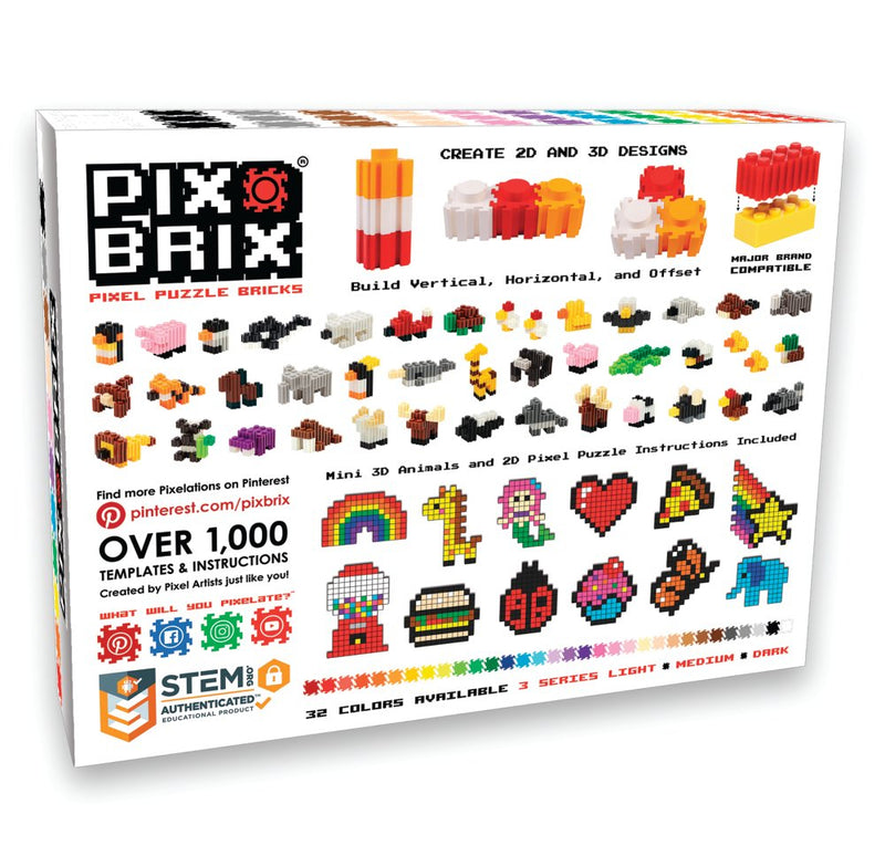 Pix Brix - Medium Colormix - 6000 stk i opbevaringsboks - Fra 5 år - Billede 1