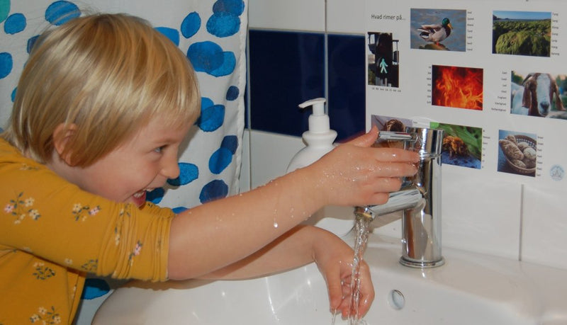 Vask Mig Klog Læringsark til hånd og hårvask - For 0-5 årige - Billede 1