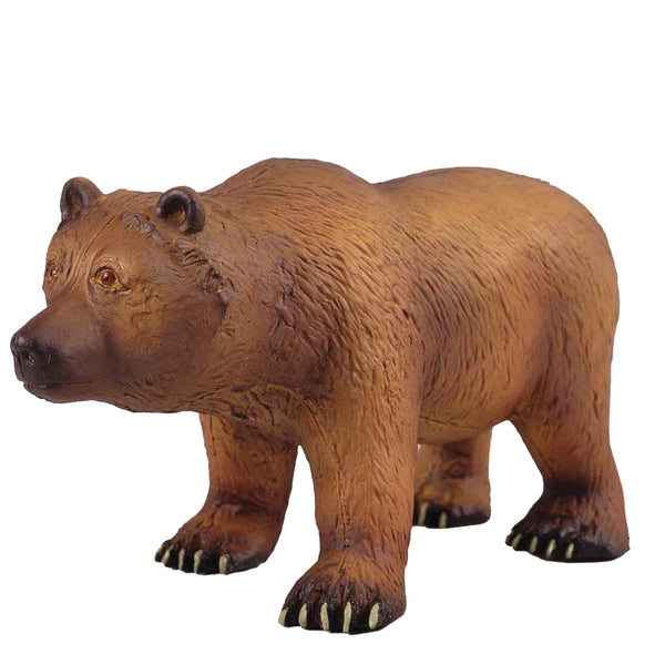 Dyr - Stor Grizzly Bjørn fra Green Rubber Toys - L:28 cm.
