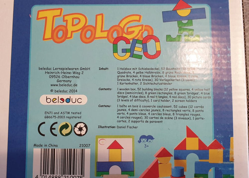 ToPoLoGo Geo Spil fra Beleduc - Fra 3 år. - Billede 1