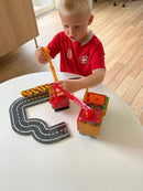 Magna-Tiles Byggeplads med kraner - 32 stk. transparent. - Billede 1
