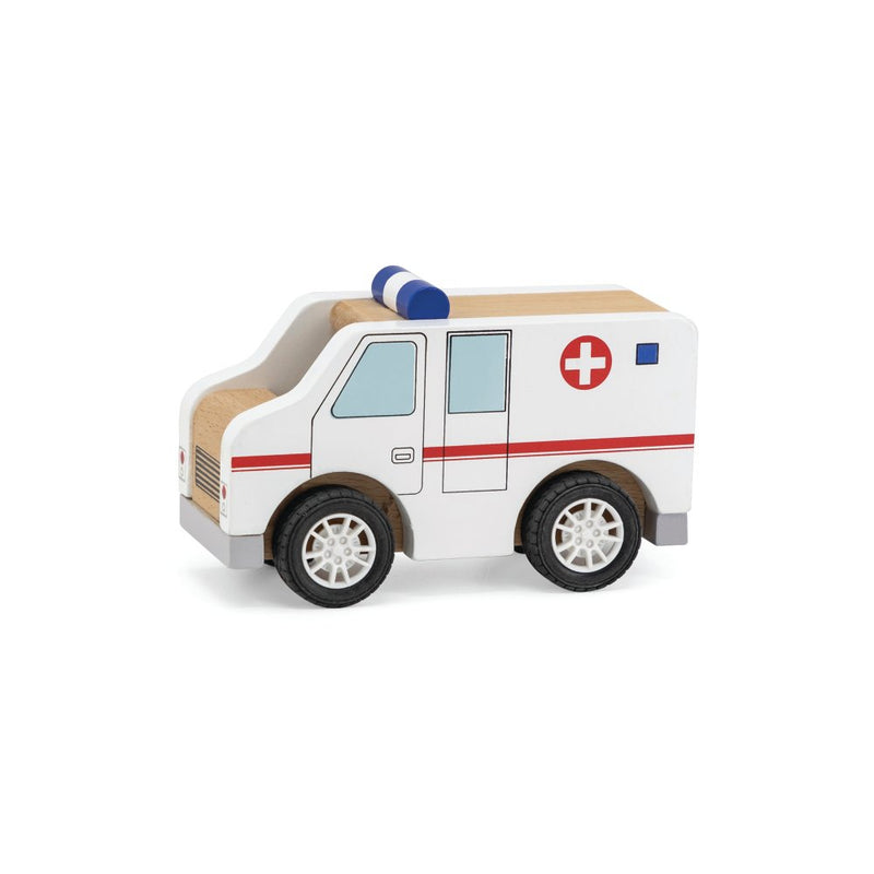 VIGA Ambulance køretøj i træ - L:13 cm - Fra 18 mdr. - Billede 1