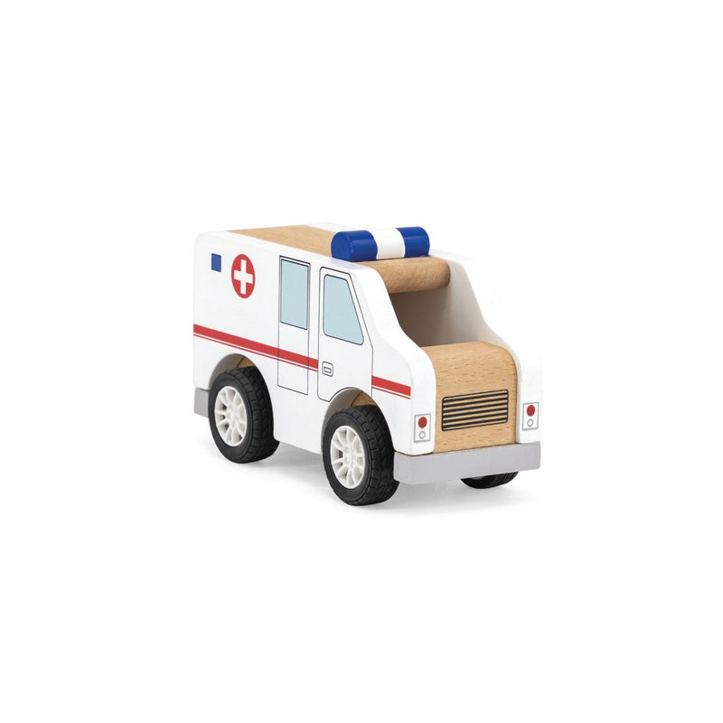 VIGA Ambulance køretøj i træ - L:13 cm - Fra 18 mdr. - Billede 1