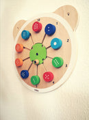 Aktivitetstavle - 1 stk Bamsehoved med nummer-match aktivitet - Fra 18 mdr - Billede 1