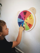 Aktivitetstavle - 1 stk Bamsehoved med farveblandings-aktivitet - Fra 18 mdr - Billede 1