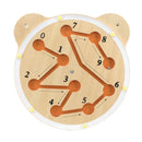 Aktivitetstavle - 1 stk Bamsehoved med kugle/tal aktivitet - Fra 18 mdr - Billede 1