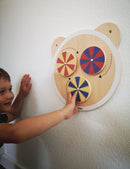 Aktivitetstavle - 6 stk Bamsehoveder med aktiviteter - Fra 18 mdr - Billede 1