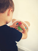 Aktivitetstavle - 6 stk Bamsehoveder med aktiviteter - Fra 18 mdr - Billede 1