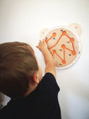 Aktivitetstavle - 6 stk Bamsehoveder med aktiviteter - Fra 18 mdr - Billede 1