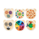 Aktivitetstavle - 6 stk Bamsehoveder med aktiviteter - Fra 18 mdr - Billede 1