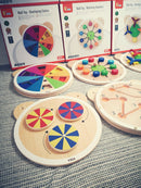 Aktivitetstavle - 6 stk Bamsehoveder med aktiviteter - Fra 18 mdr - Billede 1