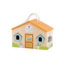 Dyrlægeklinik med kæledyr og tilbehør i træ - VIGA - Fra 3 år. - Billede 1