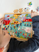 Puslespil i træ fra VIGA- brandslukning - 48 brikker.