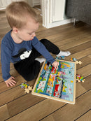 Puslespil i træ fra VIGA- Bytransport - 48 brikker.