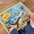 Puslespil i træ fra VIGA- Under vandet - 48 brikker.