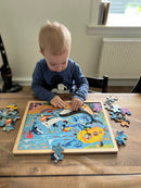 Puslespil i træ fra VIGA- Under vandet - 48 brikker.