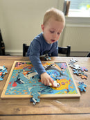 Puslespil i træ fra VIGA- Under vandet - 48 brikker.