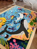 Puslespil i træ fra VIGA- Under vandet - 48 brikker.