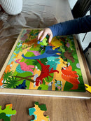 Puslespil i træ fra VIGA- Dinosaurs - 48 brikker.