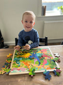 Puslespil i træ fra VIGA- Dinosaurs - 48 brikker.