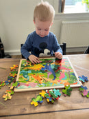 Puslespil i træ fra VIGA- Dinosaurs - 48 brikker.