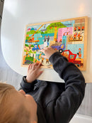 Puslespil i træ fra VIGA- På byggepladsen - 48 brikker.