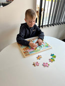 Puslespil i træ fra VIGA- På byggepladsen - 48 brikker.