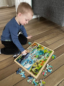 Puslespil i træ fra VIGA- Zoologisk have - 48 brikker.