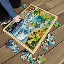 Puslespil i træ fra VIGA- Zoologisk have - 48 brikker.