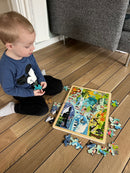 Puslespil i træ fra VIGA- Zoologisk have - 48 brikker.