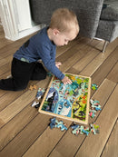 Puslespil i træ fra VIGA- Zoologisk have - 48 brikker.