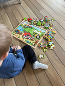 Puslespil i træ fra VIGA- på bondegården - 48 brikker.