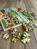 Puslespil i træ fra VIGA- på bondegården - 48 brikker.