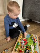 Puslespil i træ fra VIGA- på bondegården - 48 brikker.