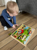 Puslespil i træ fra VIGA- på bondegården - 48 brikker.