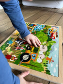 Puslespil i træ fra VIGA- på bondegården - 48 brikker.