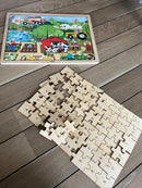 Puslespil i træ fra VIGA- på bondegården - 48 brikker.