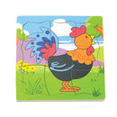 Puslespil i træ fra VIGA - Vokse Høne - 4 lag - 21 brikker. - Billede 1