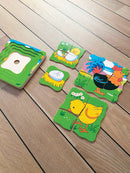 Puslespil i træ fra VIGA - Vokse Høne - 4 lag - 21 brikker. - Billede 1