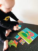 Puslespil i træ fra VIGA - Vokse Sommerfugl - 4 lag - 21 brikker. - Billede 1