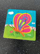 Puslespil i træ fra VIGA - Vokse Sommerfugl - 4 lag - 21 brikker. - Billede 1