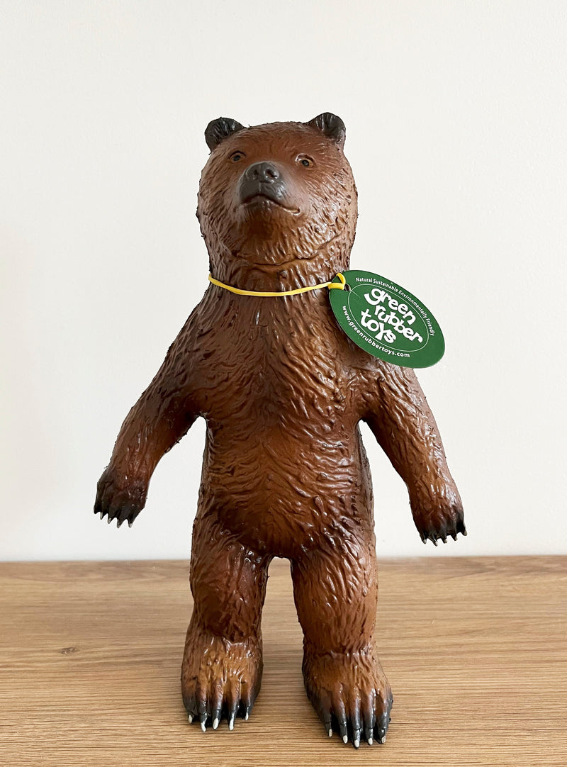 Dyr - Stående Grizzly Bjørn fra Green Rubber Toys - H:21 cm.