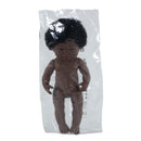 Dukke - 38 cm - Afrikansk Pige med Downs Syndrom fra Miniland. - Billede 1