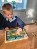 Nathan træpuslespil - Sæt med 4 stk - Verdens Dyr - fra 3 år. - Billede 1