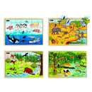 Nathan træpuslespil - Sæt med 4 stk - Verdens Dyr - fra 3 år. - Billede 1