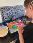 Dëna huse og figurer i silikone - neonfarver - 12 dele - Billede 1