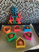 Dëna huse, figurer & træer i silikone - pastelfarver - 18 dele - Billede 1