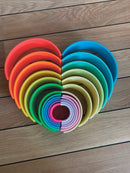 Dëna regnbue i silikone - neonfarver - 6 dele - Billede 1